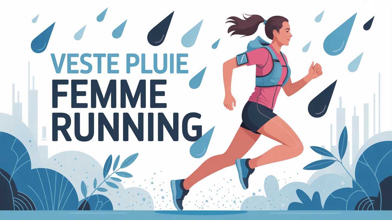 Femme courant sous la pluie avec veste pluie femme running