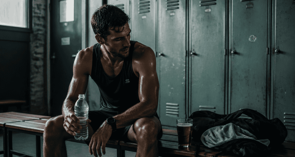 alcool et le sport athlète bière vestiaire