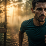 10 bienfaits de la course a pied illustrés par un coureur en forêt