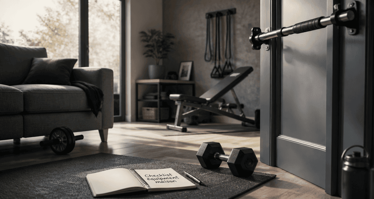 accessoires muscu maison dans salon