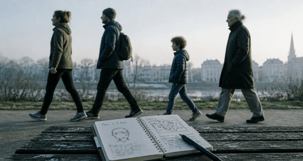 combien de pas dans 1 km marcheurs et carnet