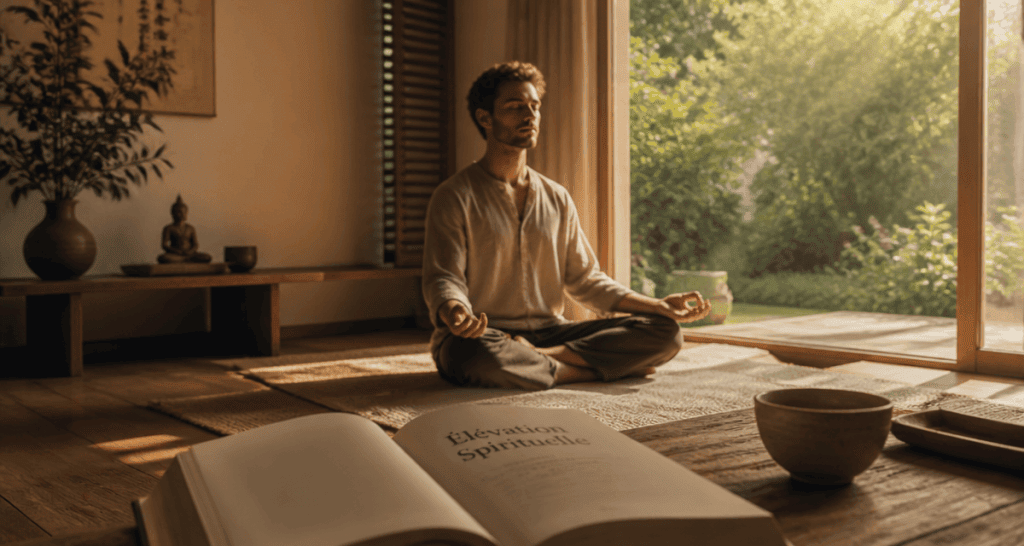 elevation spirituelle homme meditant