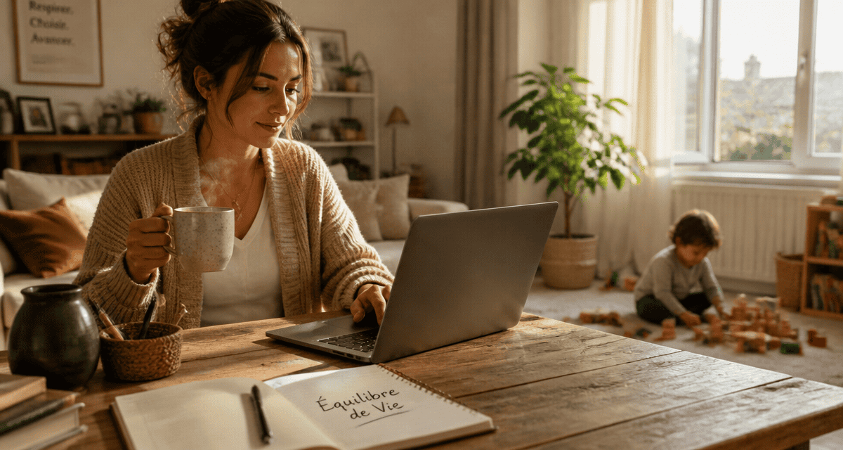 équilibre de vie femme travail enfant salon