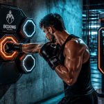 Machine de boxe murale avec cibles LED et boxeur