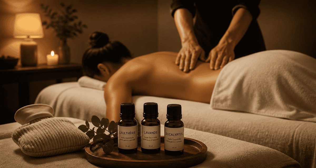 Massage du bas du dos huiles essentielles