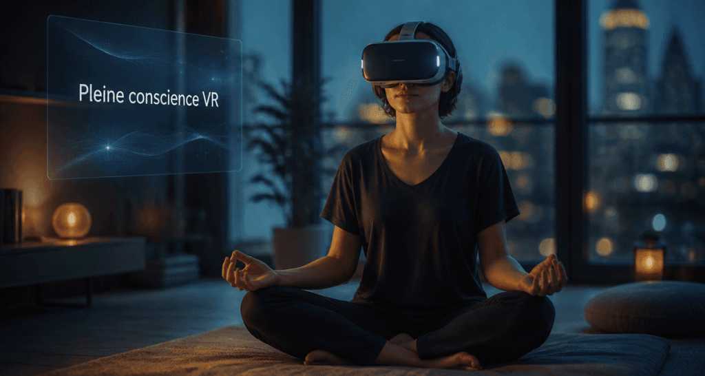meditation in vr personne casque réalité virtuelle