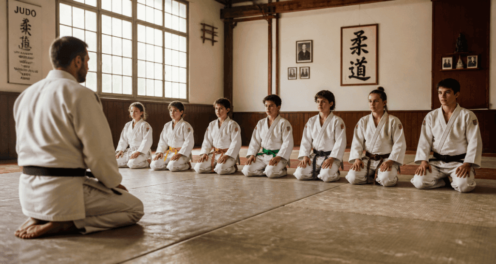 ordre des ceintures au judo, judokas sur tatami