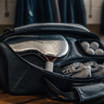 Sac tennis de table ouvert avec raquette et balles