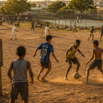 Enfants jouant au football et cricket, sport le plus populaire au monde