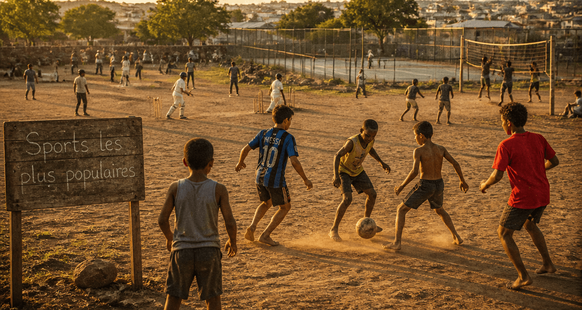 Enfants jouant au football et cricket, sport le plus populaire au monde