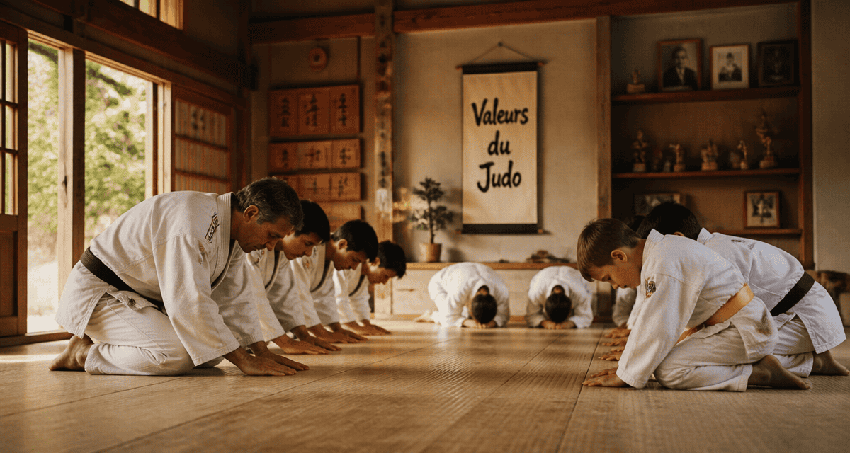 valeur judo judokas saluent dojo