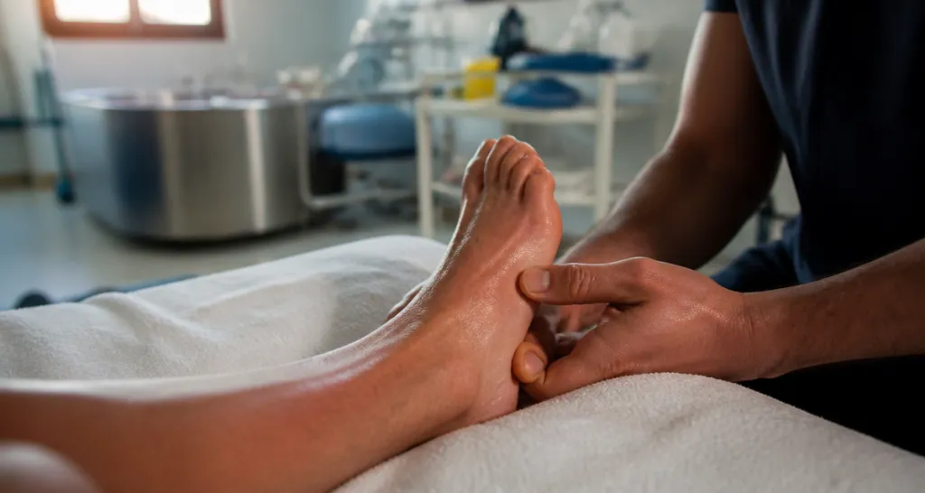 Algodystrophie du pied traitement massage pied