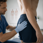 anatomie du moyen fessier examinée par un kinésithérapeute