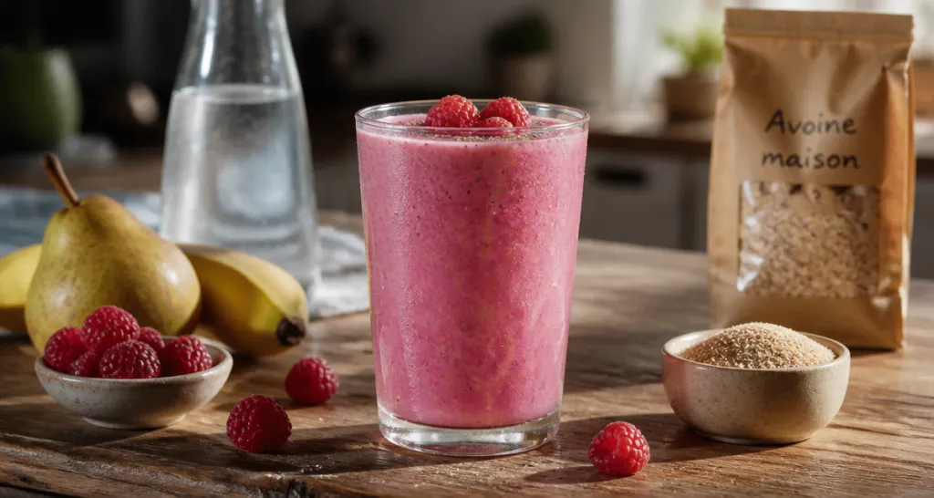 boisson riche en fibre smoothie framboise chia