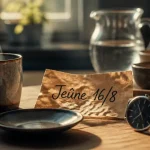 Comment faire le jeune intermittent 16/8 : mug fumant, montre et eau