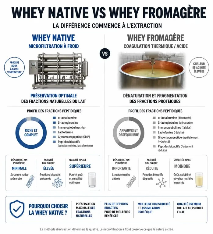 Comparatif des procédés de fabrication des meilleures marques de protéine : whey native vs whey fromagère