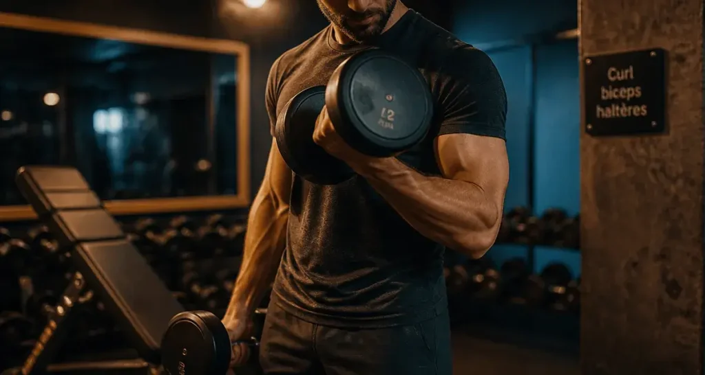 Exercice bicep avec haltere : curl haltère alterné