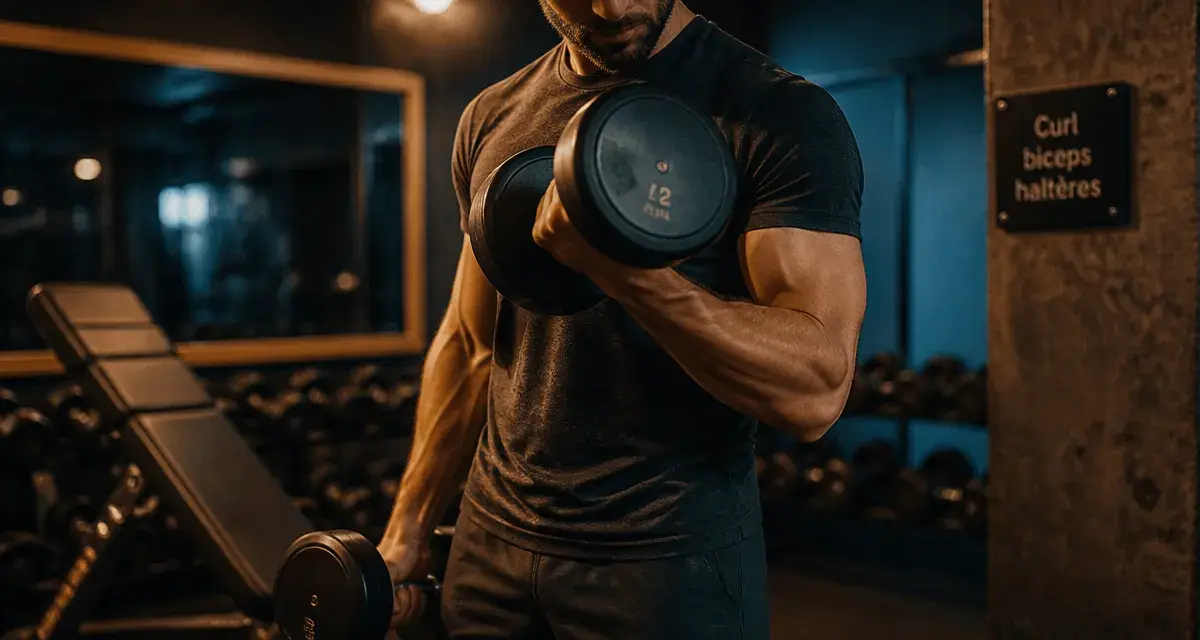 Exercice bicep avec haltere : curl haltère alterné