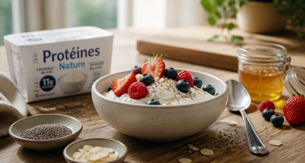 fromage blanc protéiné bol fruits rouges