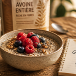Index glycemique flocon avoine bol avec fruits et graines