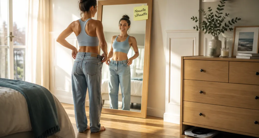 Je ne perds pas de poids mais je m affine devant miroir