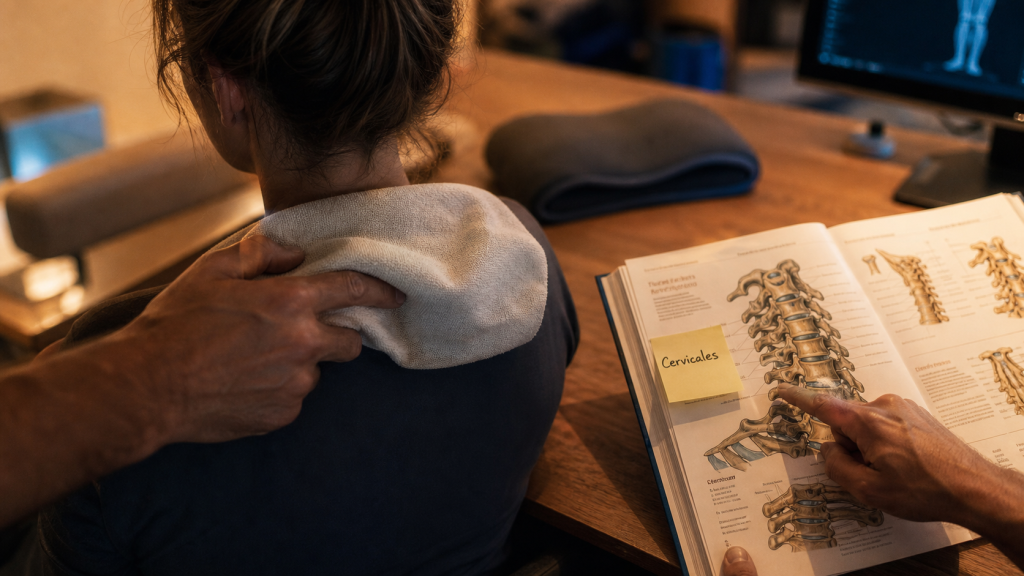 Maux de tete et cervicales : manip atlas cervical