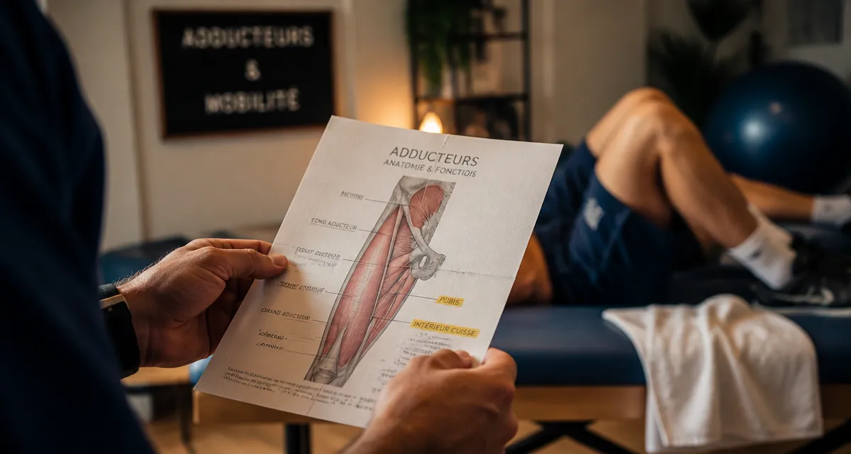 Muscle entre les jambes : schéma des adducteurs en kiné, stabilité et intérieur de cuisse