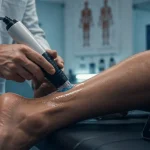 Shockwave therapy sur tendon d’Achille en séance