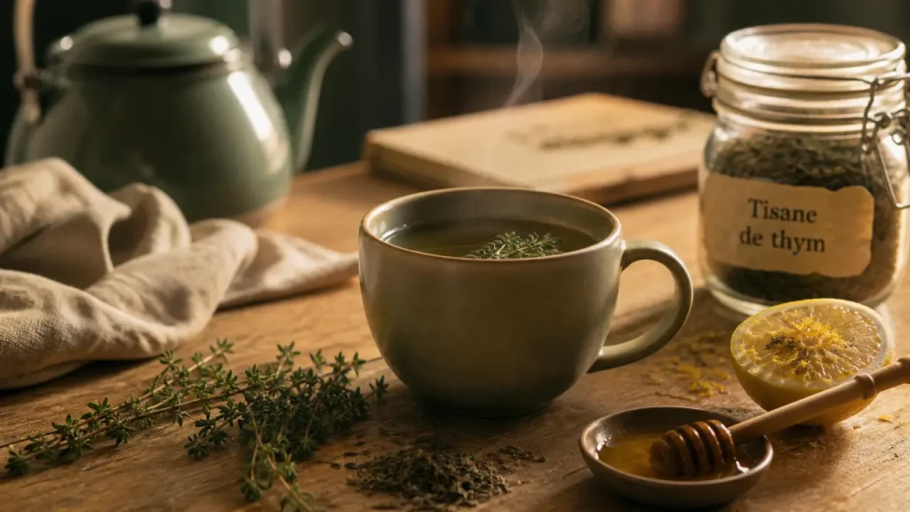 Bienfait du thym en tisane pour toux et gorge irritée