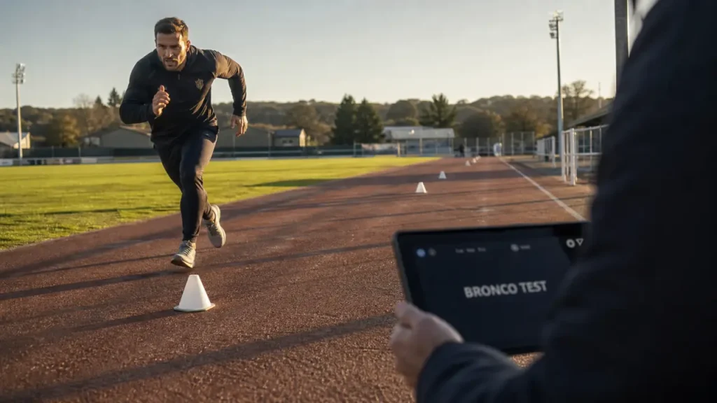 Bronco test rugby : plot, navettes et chrono dans un stade