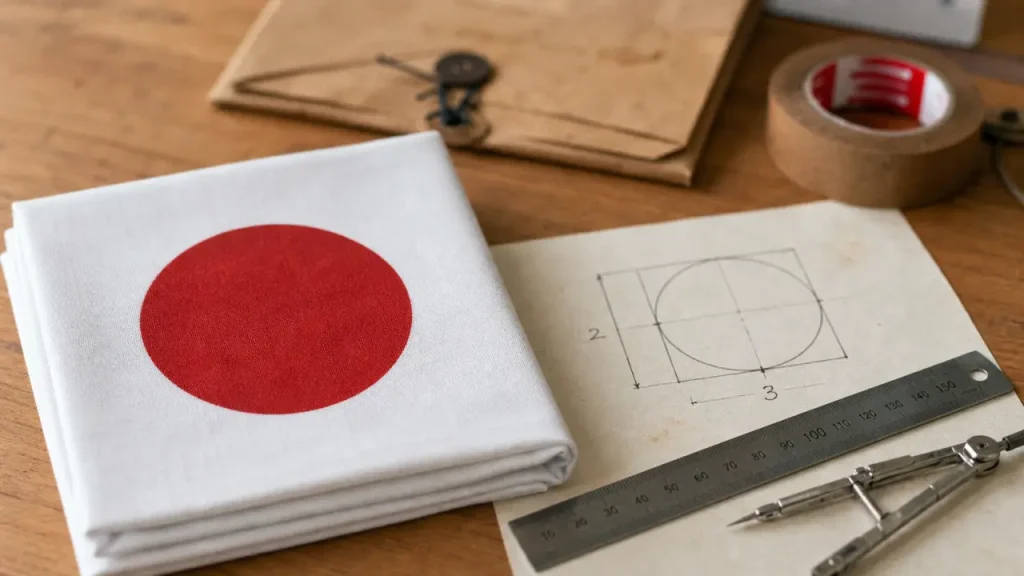 Drapeau du Japon : Hinomaru, histoire ancienne et proportions 2:3
