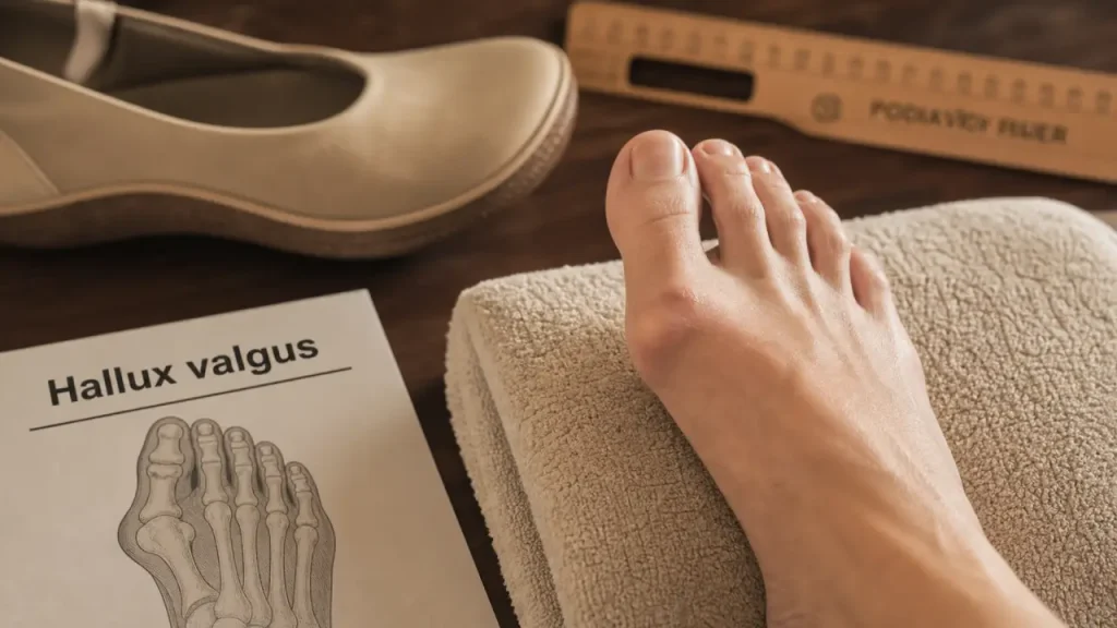Hallux valgus, oignon pied : bosse interne et gros orteil dévié