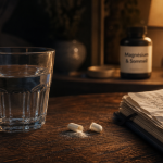 Magnésium et sommeil : capsule près d’une lampe de chevet