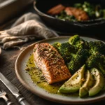 Recette keto : pavé de saumon et brocoli, faible en glucides