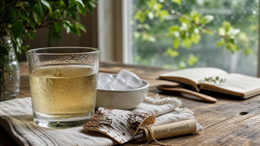 Sève de bouleau et sommeil : verre de sève ambrée pour un rituel du soir