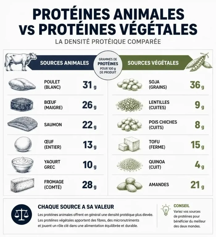 Infographie des sources de protéines pour la perte de poids
