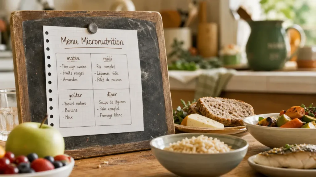 Régime micronutrition : 4 repas types pour stabiliser l’énergie et alléger le dîner