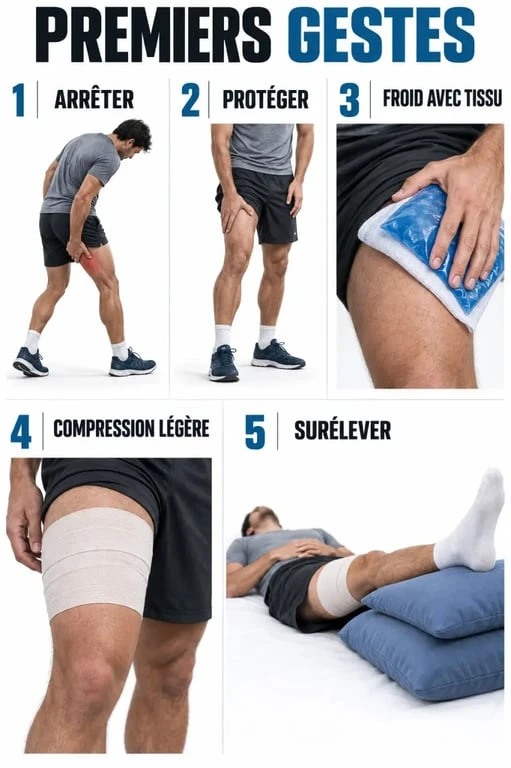 Comment soigner une déchirure musculaire : gestes immédiats du protocole PRICE