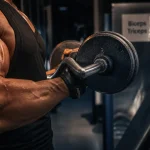 Seance biceps triceps : curl barre EZ, biceps et triceps en salle de sport
