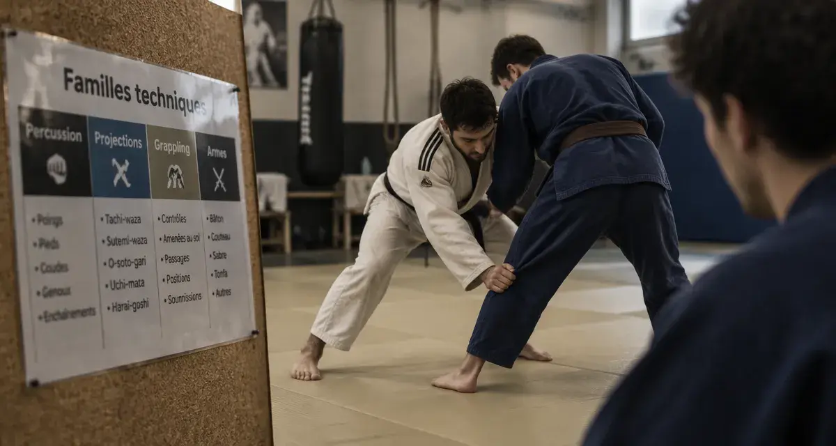 Art martiaux liste : judo sur tatami, saisie basse