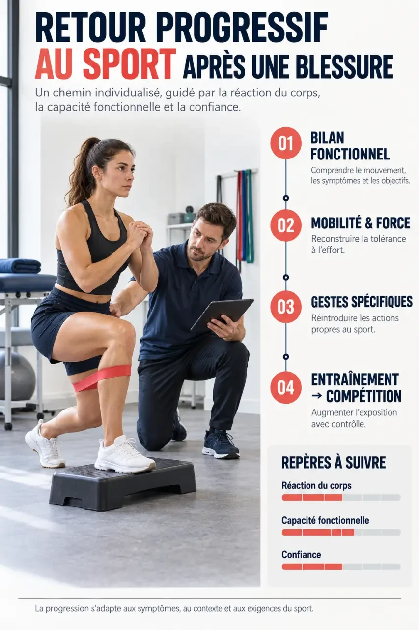 Kiné du sport et étapes du retour progressif à l’activité sportive après une blessure