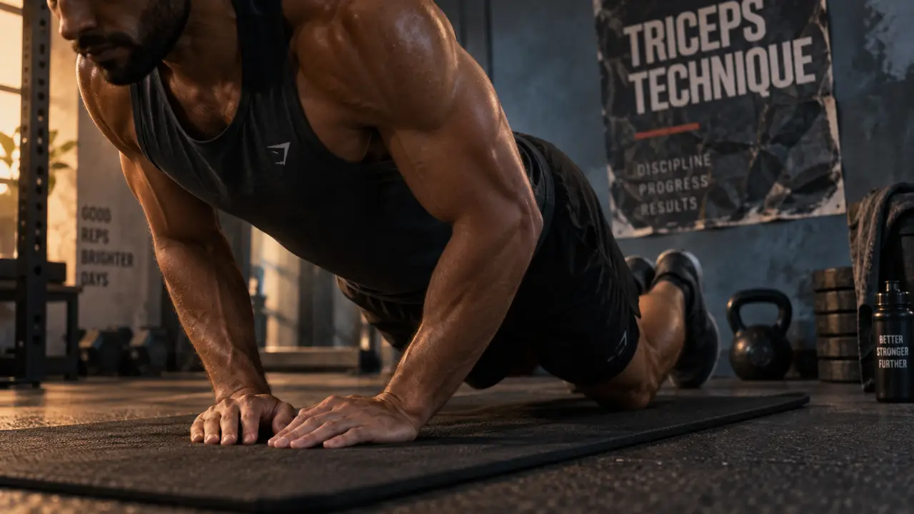 Exercice pour triceps femme : prise serrée, triceps