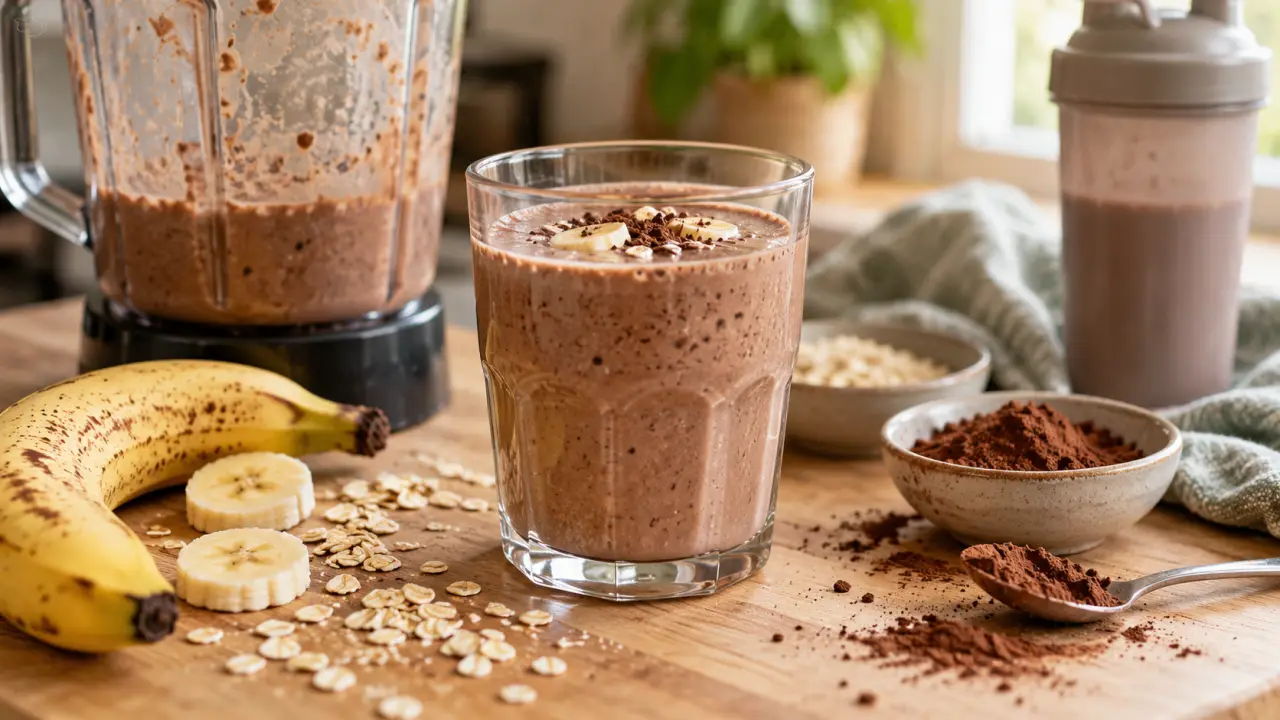Smoothie proteine sport banane cacao protéiné